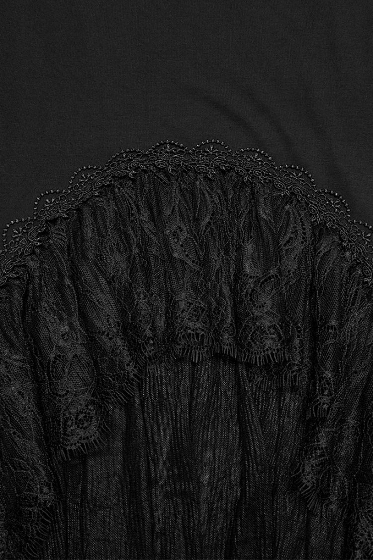 Lolita Skirt - Ruffle Stitching Lace Fishtail, Black, Fishtail Silhouette, Women's Style - additional product view 5