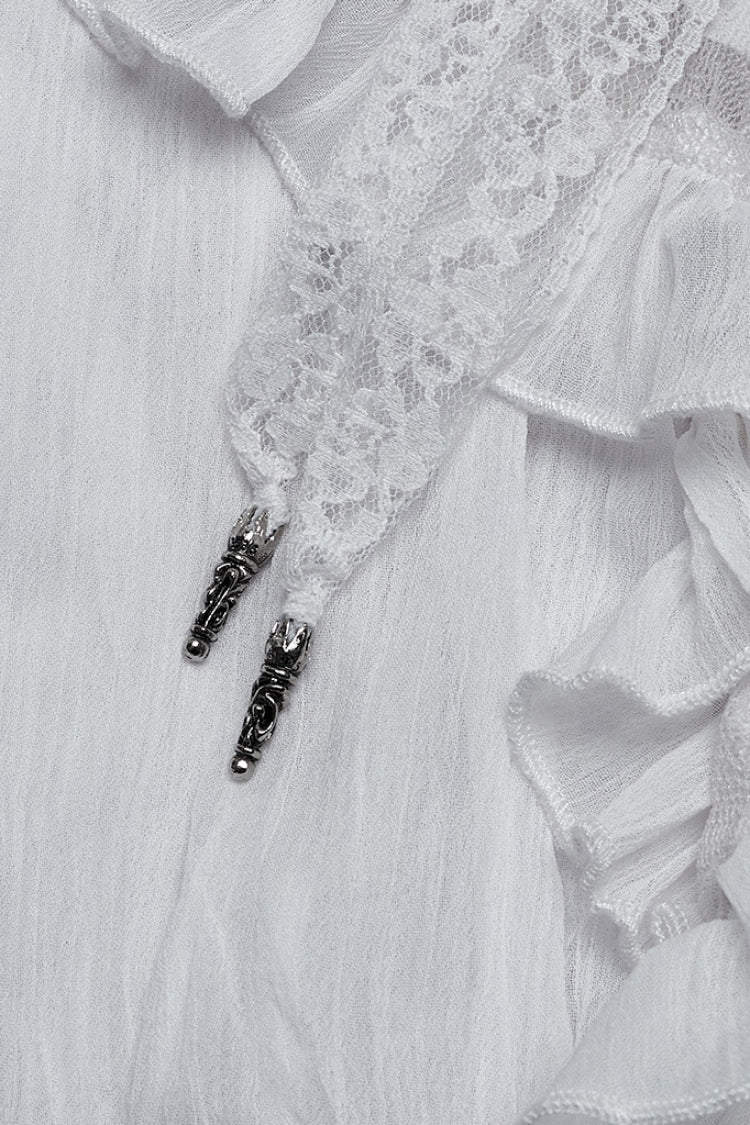 Lolita Skirt - Ruffle Stitching Lace Lace-up, White, Women's Style, Lace Trim, Ruffled - additional product view 8