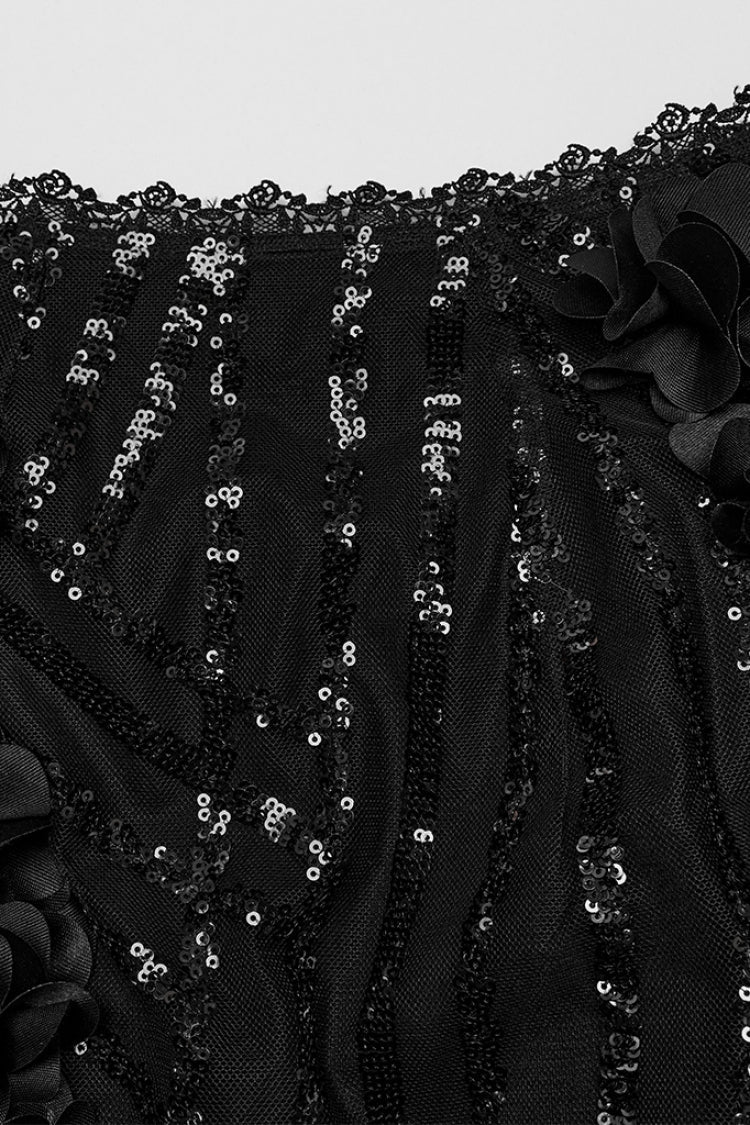 Lolita Skirt - Sequin Feather, Black, Women's Style, Gothic Style - additional product view 6