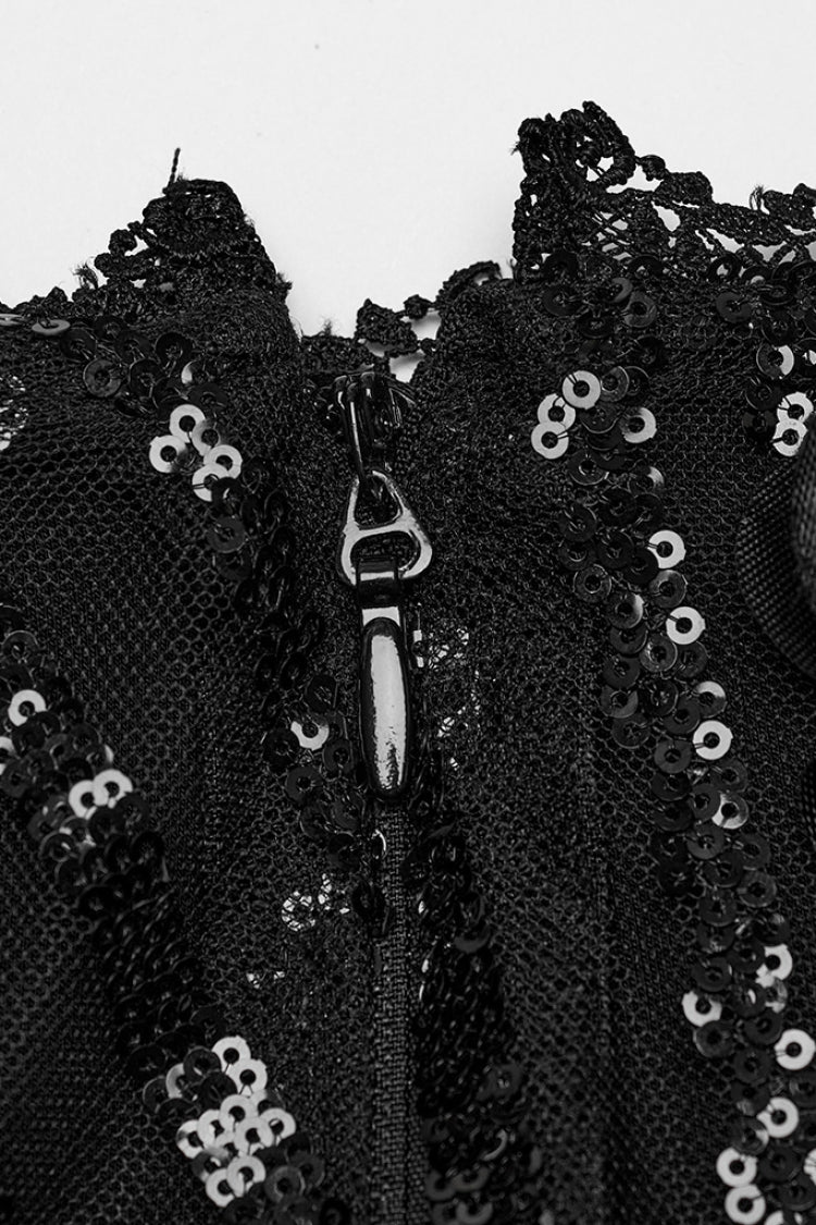 Lolita Skirt - Sequin Feather, Black, Women's Style, Gothic Style - additional product view 9