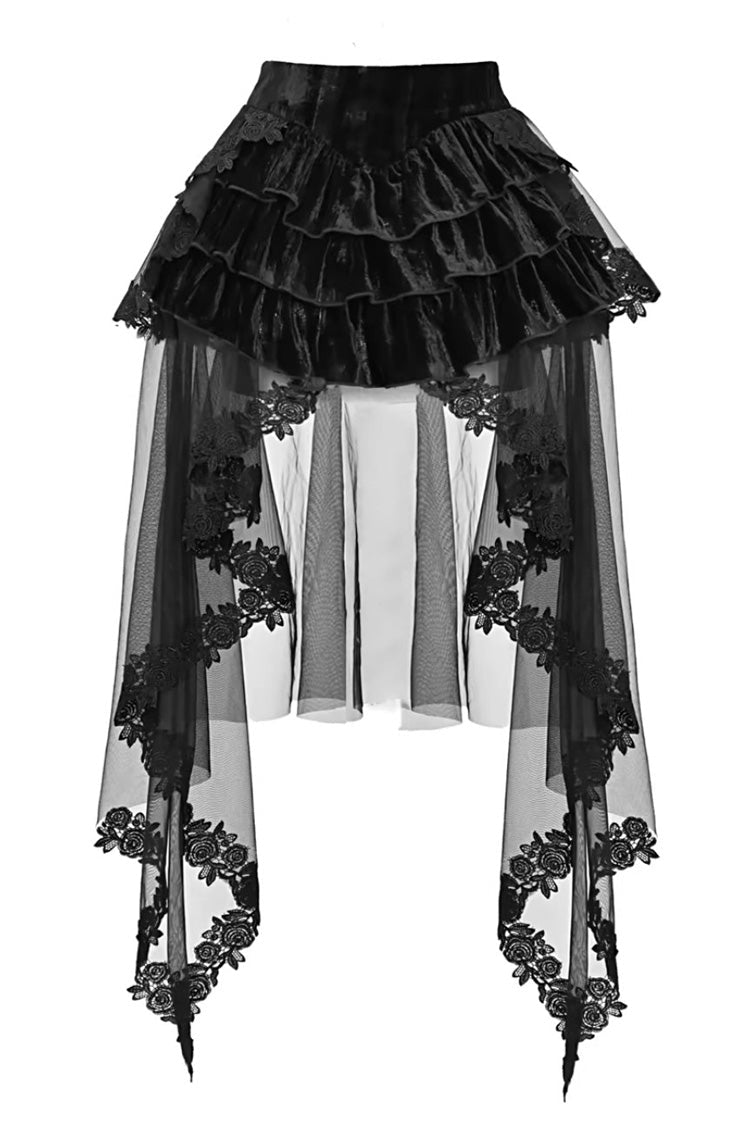 Lolita Skirt - Sexy Hot Girl Triple-layered, Black, Gothic Style, Ruffled - additional product view 3
