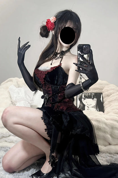 Lolita Skirt - Sexy Hot Girl Triple-layered, Black, Gothic Style, Ruffled - additional product view 4