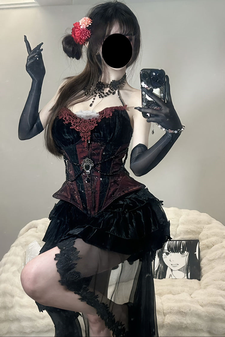 Lolita Skirt - Sexy Hot Girl Triple-layered, Black, Gothic Style, Ruffled - additional product view 5