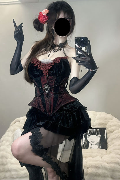 Lolita Skirt - Sexy Hot Girl Triple-layered, Black, Gothic Style, Ruffled - additional product view 5
