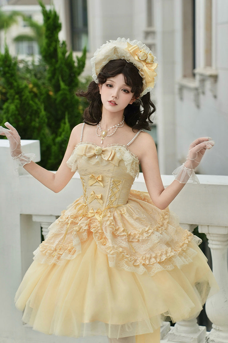 Lolita Skirt - Sissi's Pilgrimage, Yellow, Short Version, Short Length, Sweet Style - additional product view 3