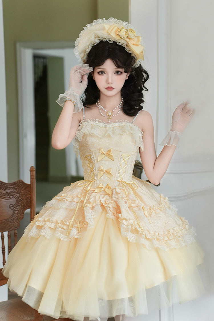Lolita Skirt - Sissi's Pilgrimage, Yellow, Short Version, Short Length, Sweet Style - additional product view 4