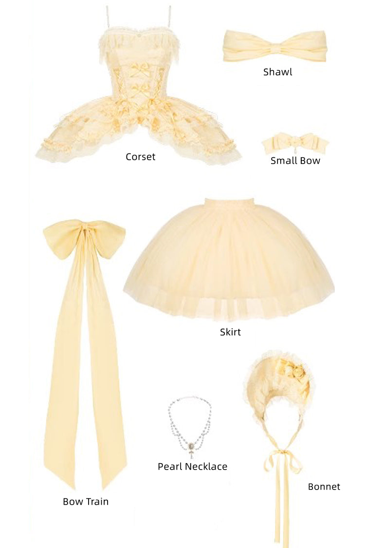 Lolita Skirt - Sissi's Pilgrimage, Yellow, Short Version, Short Length, Sweet Style - additional product view 6