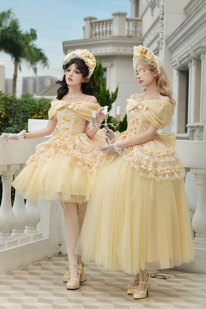 Lolita Skirt - Sissi's Pilgrimage, Yellow, Short Version, Short Length, Sweet Style - additional product view 12