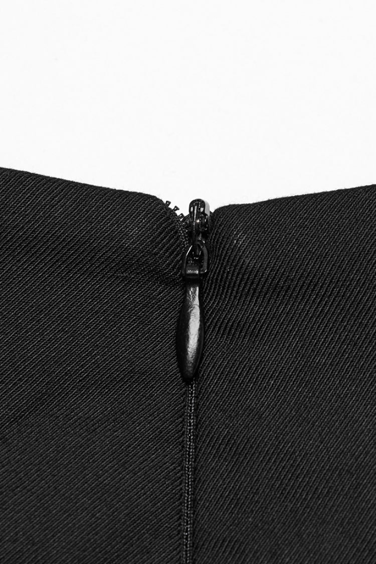 Lolita Skirt - Skull, Black, Pleated, Buckle Detail, Women's Style - additional product view 7