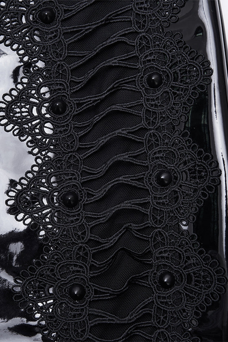 Lolita Skirt - Spliced, Black, Women's Style, Lace Trim, Gothic Style - additional product view 3