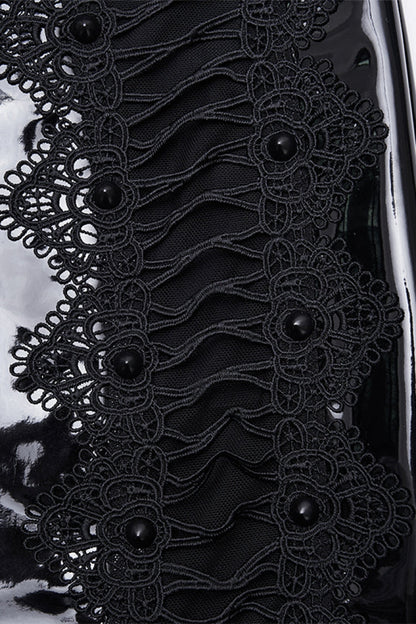Lolita Skirt - Spliced, Black, Women's Style, Lace Trim, Gothic Style - additional product view 3
