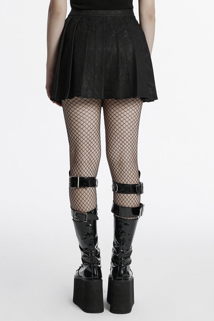 Lolita Skirt - Stitching, Black, Pleated, Women's Style, Lace Trim - additional product view 3
