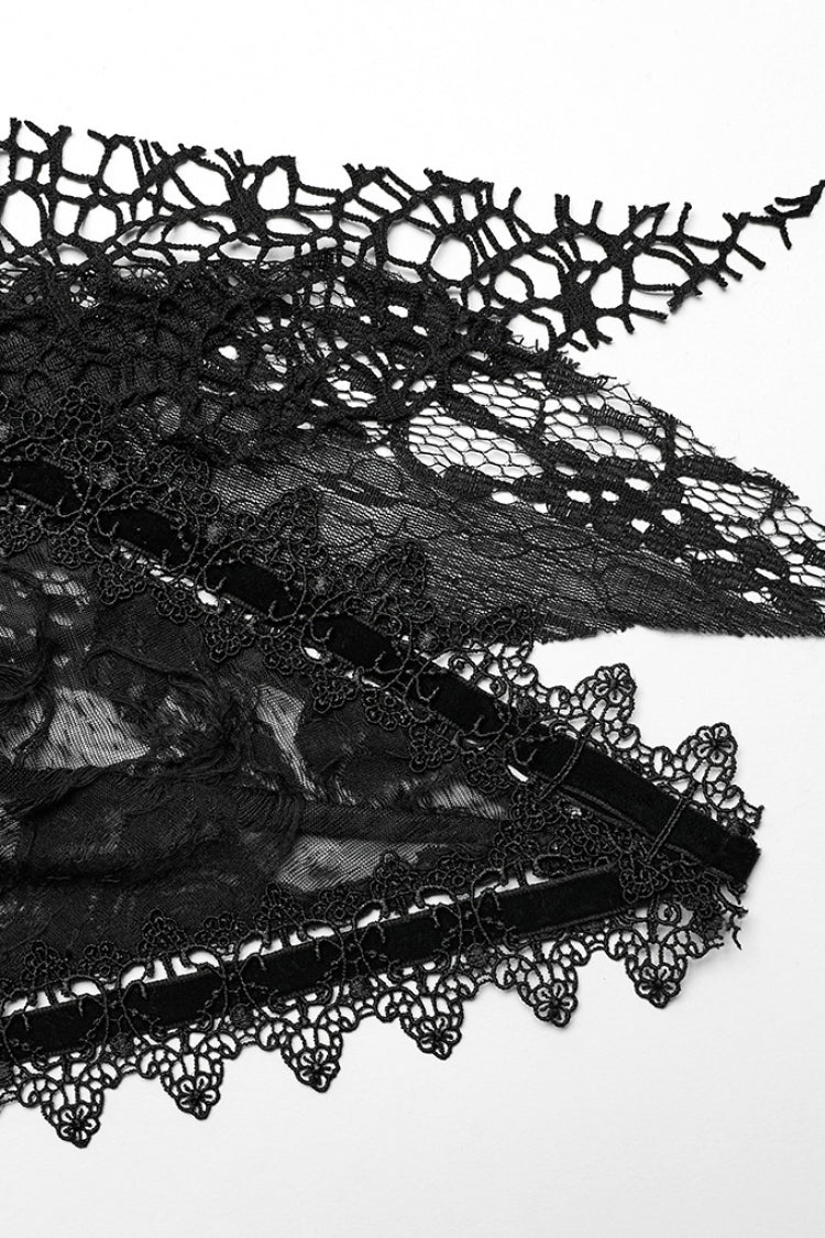 Lolita Skirt - Stitching, Black, Women's Style, Lace Trim, Gothic Style - additional product view 7