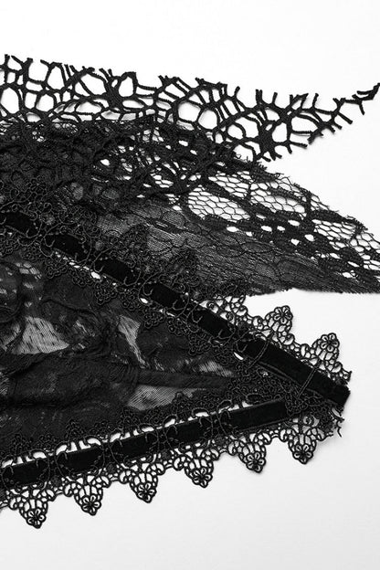 Lolita Skirt - Stitching, Black, Women's Style, Lace Trim, Gothic Style - additional product view 7