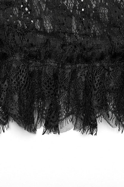 Lolita Skirt - Stitching, Black, Women's Style, Lace Trim, Gothic Style - additional product view 8