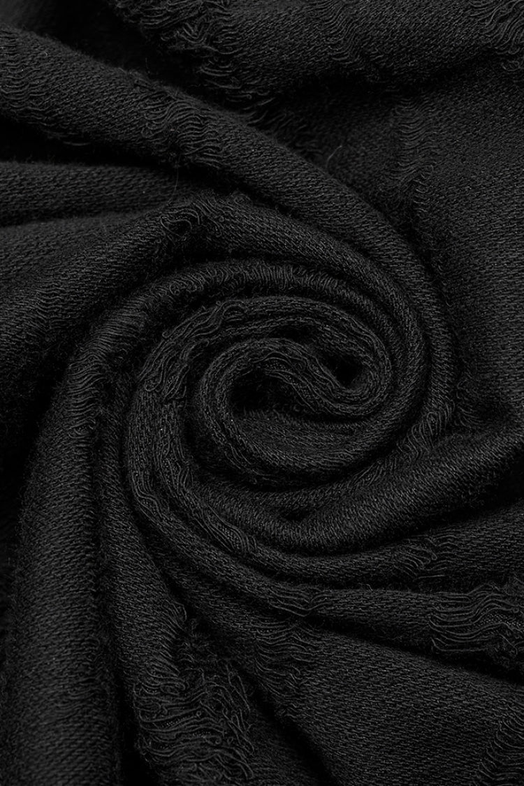 Lolita Skirt - Stitching Irregular Mesh Ripped, Black, Long Length, Men's Style - additional product view 7