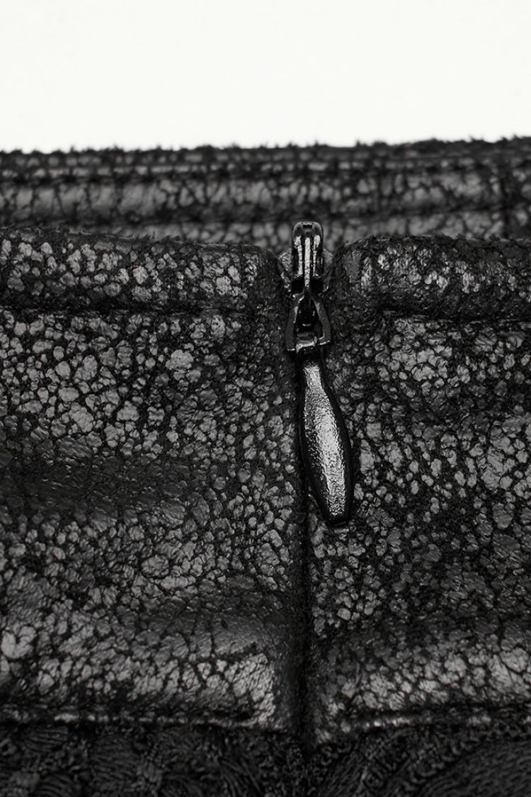 Lolita Skirt - Stitching Irregular Mesh Ripped, Black, Long Length, Men's Style - additional product view 8