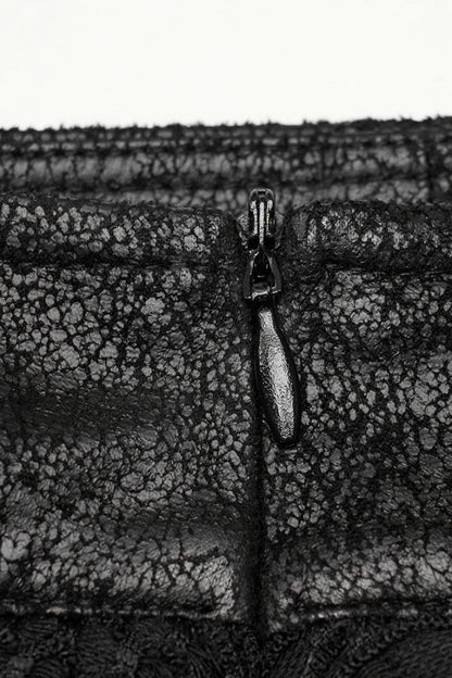 Lolita Skirt - Stitching Irregular Mesh Ripped, Black, Long Length, Men's Style - additional product view 8