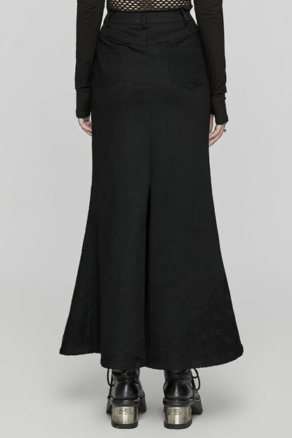 Lolita Skirt - Stitching Mesh Triangular Buckle, Black, Buckle Detail, Women's Style - additional product view 3