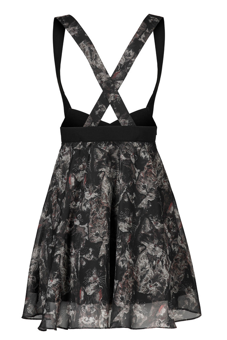 Lolita Skirt - Super Cool Chiffon, Black, Women's Style, Lace Trim, Printed - additional product view 5