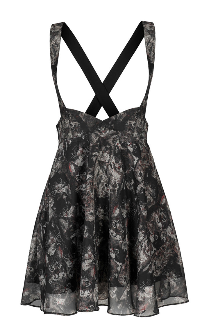 Lolita Skirt - Super Cool Chiffon, Black, Women's Style, Lace Trim, Printed - additional product view 7