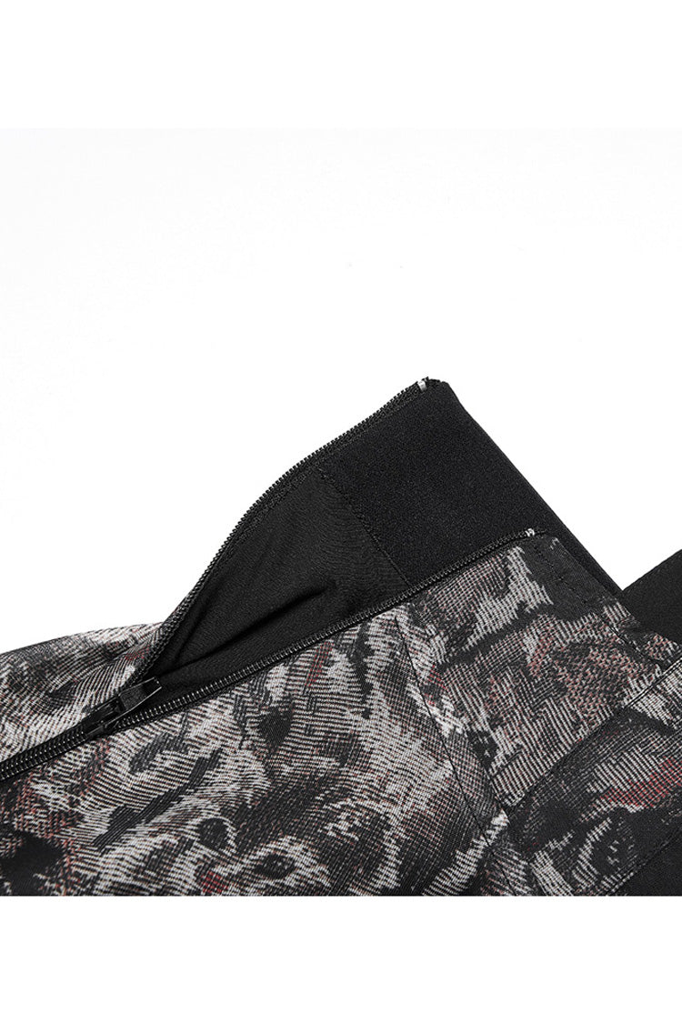 Lolita Skirt - Super Cool Chiffon, Black, Women's Style, Lace Trim, Printed - additional product view 8