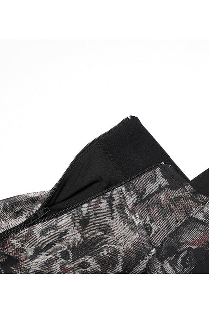 Lolita Skirt - Super Cool Chiffon, Black, Women's Style, Lace Trim, Printed - additional product view 8