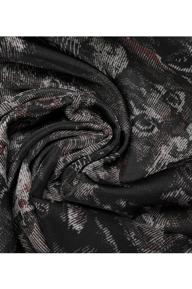 Lolita Skirt - Super Cool Chiffon, Black, Women's Style, Lace Trim, Printed - additional product view 9