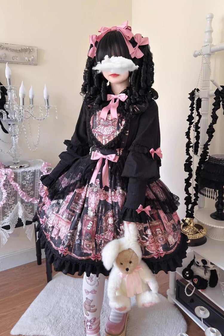 Lolita Skirt - The Case Of The Missing Lamb, Black, Detachable Detail, Bow Detail - additional product view 6