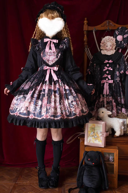 Lolita Skirt - The Case Of The Missing Lamb, Black, Detachable Detail, Bow Detail - additional product view 10