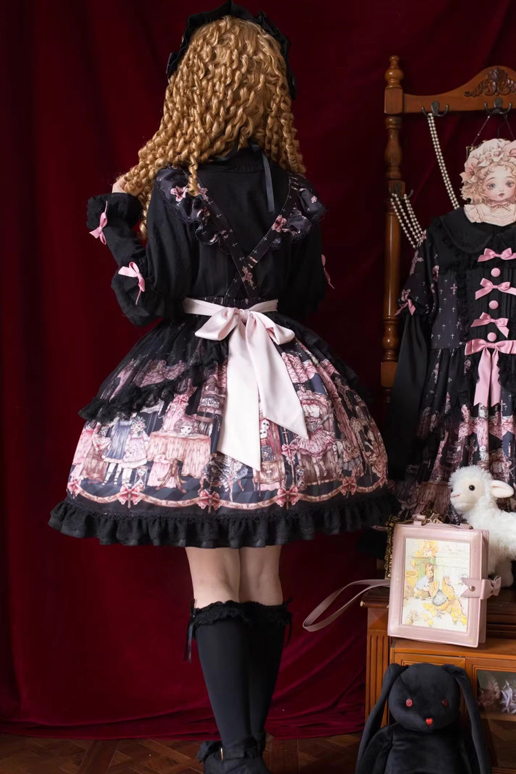 Lolita Skirt - The Case Of The Missing Lamb, Black, Detachable Detail, Bow Detail - additional product view 11