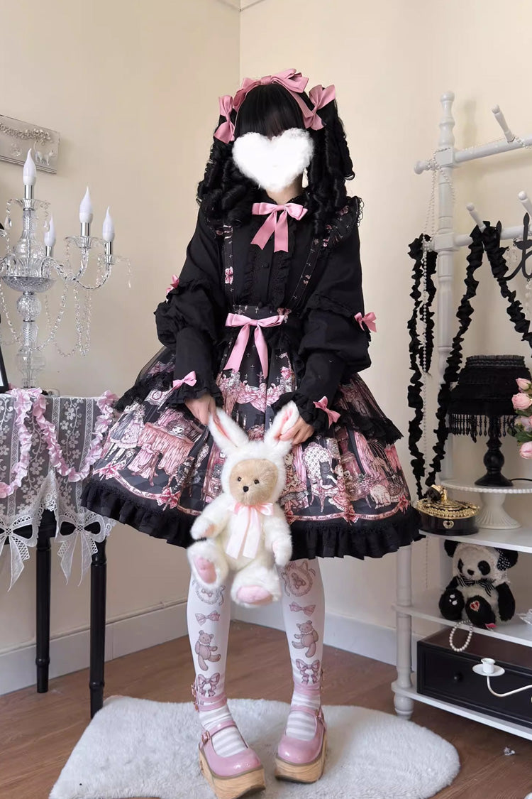 Lolita Skirt - The Case Of The Missing Lamb, Black, Detachable Detail, Bow Detail - additional product view 14