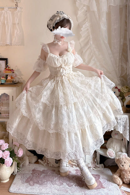Lolita Skirt - Tidal, Ivory, Short Version, Long Version, Long Length - additional product view 5