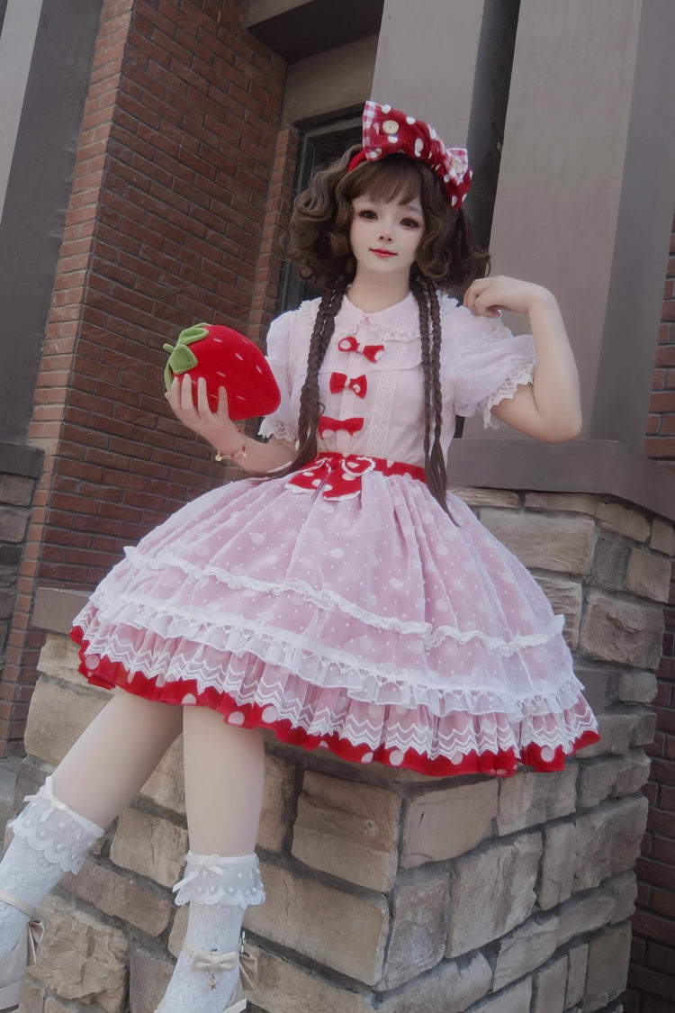 Lolita Skirt - Wave Candy, 3 Colors, Layered, Sweet Style, Bow Detail - additional product view 5