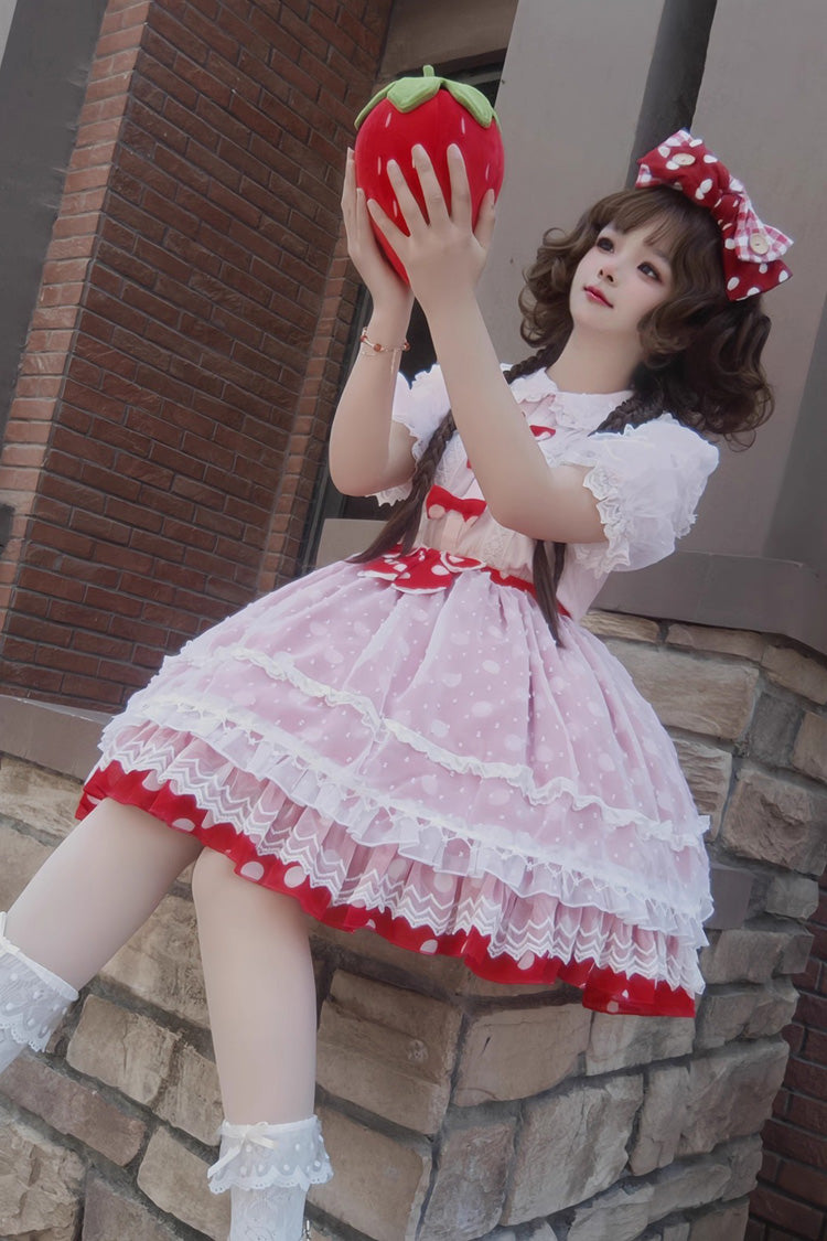 Lolita Skirt - Wave Candy, 3 Colors, Layered, Sweet Style, Bow Detail - additional product view 6
