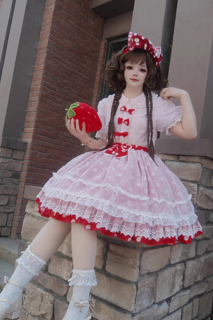 Lolita Skirt - Wave Candy, 3 Colors, Layered, Sweet Style, Bow Detail - additional product view 7