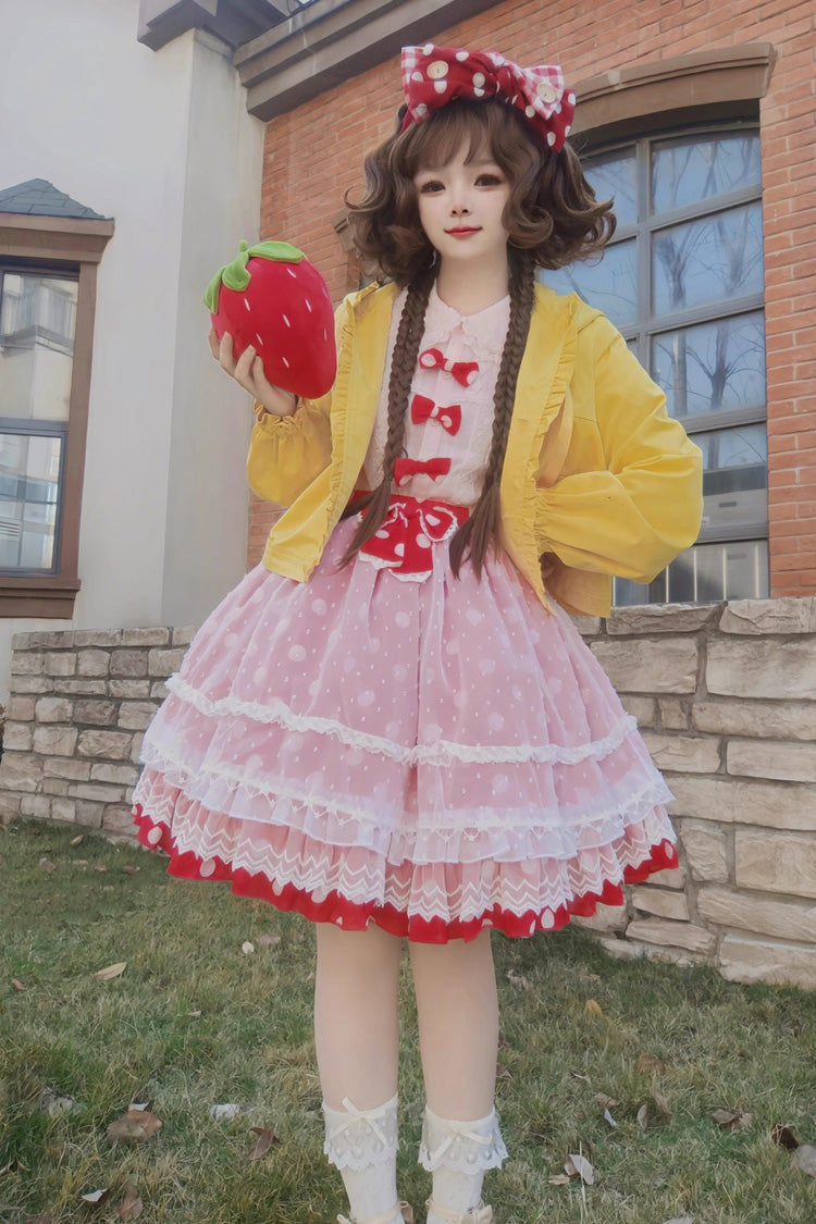 Lolita Skirt - Wave Candy, 3 Colors, Layered, Sweet Style, Bow Detail - additional product view 8