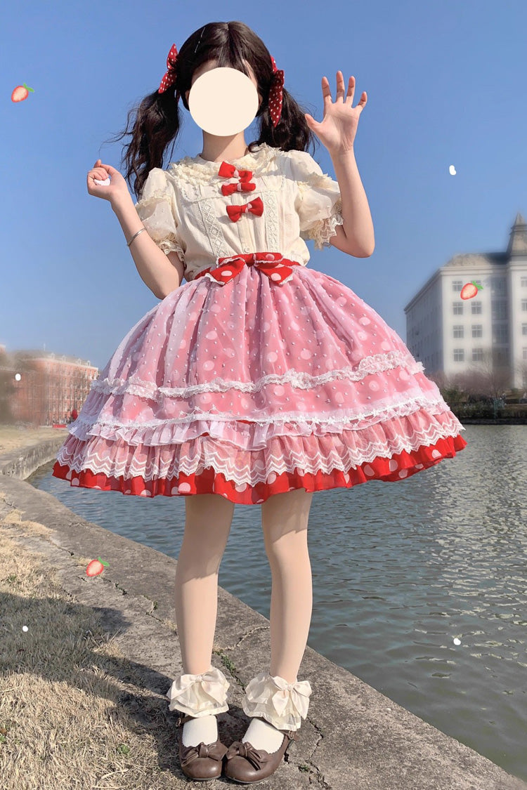 Lolita Skirt - Wave Candy, 3 Colors, Layered, Sweet Style, Bow Detail - additional product view 9