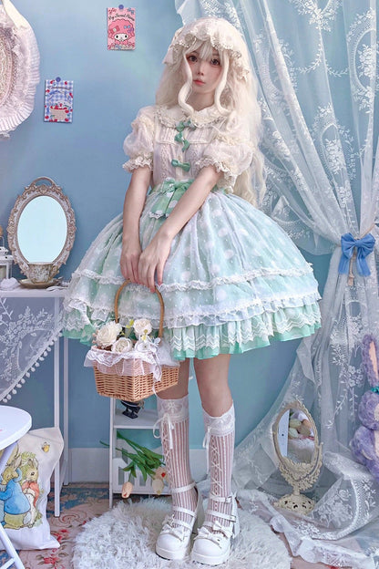 Lolita Skirt - Wave Candy, 3 Colors, Layered, Sweet Style, Bow Detail - additional product view 11