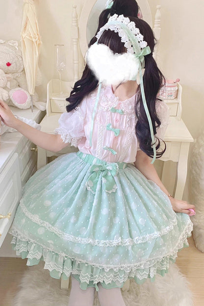 Lolita Skirt - Wave Candy, 3 Colors, Layered, Sweet Style, Bow Detail - additional product view 15