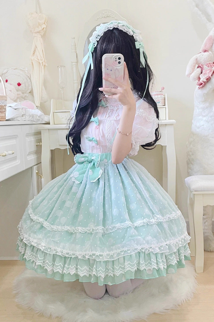 Lolita Skirt - Wave Candy, 3 Colors, Layered, Sweet Style, Bow Detail - additional product view 16