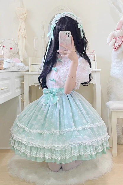 Lolita Skirt - Wave Candy, 3 Colors, Layered, Sweet Style, Bow Detail - additional product view 16