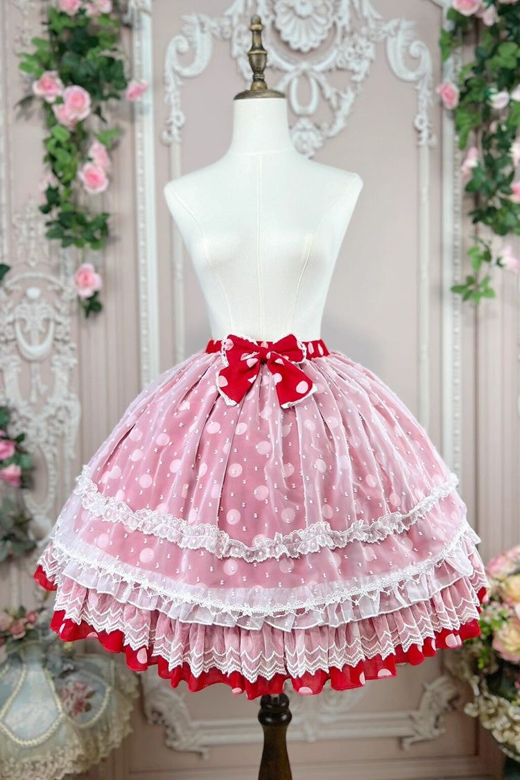 Lolita Skirt - Wave Candy, 3 Colors, Layered, Sweet Style, Bow Detail - main product image