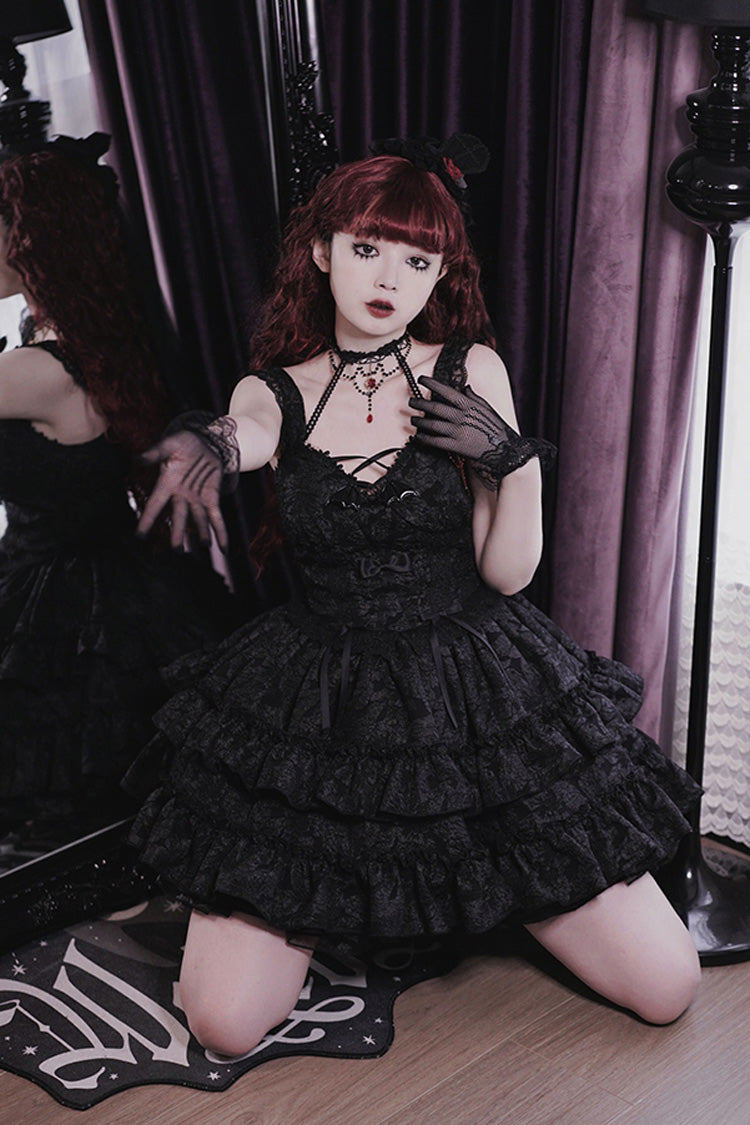 Lolita Skirt - Weeping Rose Double-layered, 4 Colors, Lace Trim, Ruffled, Embroidered - additional product view 11
