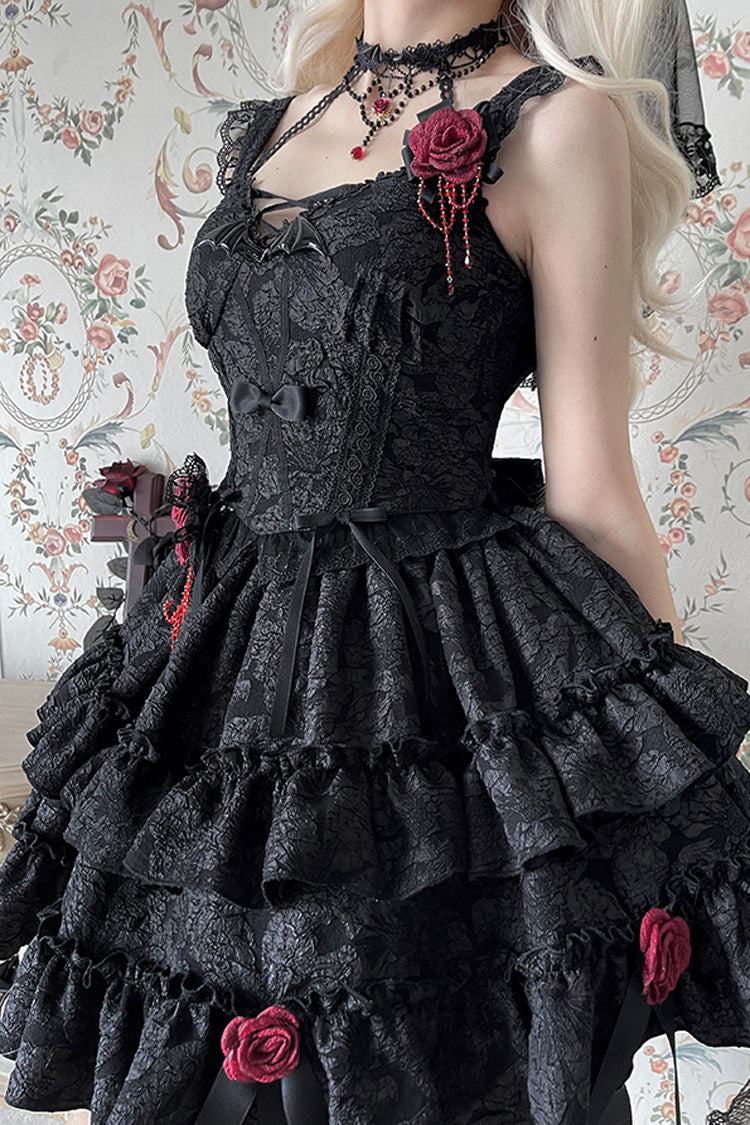Lolita Skirt - Weeping Rose Double-layered, 4 Colors, Lace Trim, Ruffled, Embroidered - additional product view 12