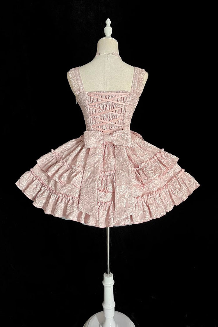 Lolita Skirt - Weeping Rose Double-layered, Pink, Lace Trim, Ruffled, Embroidered - additional product view 9