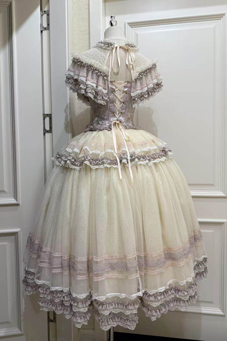 Lolita Skirt - Wisteria Poem, Purple, Lace Trim, Ruffled, Embroidered - additional product view 3