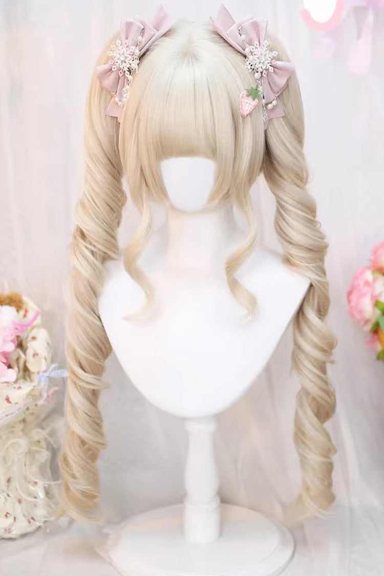 Lolita Wig - Anime-style Twin-tail, Yellow, Sweet Style - Lolita Coordinate Hair - main product image