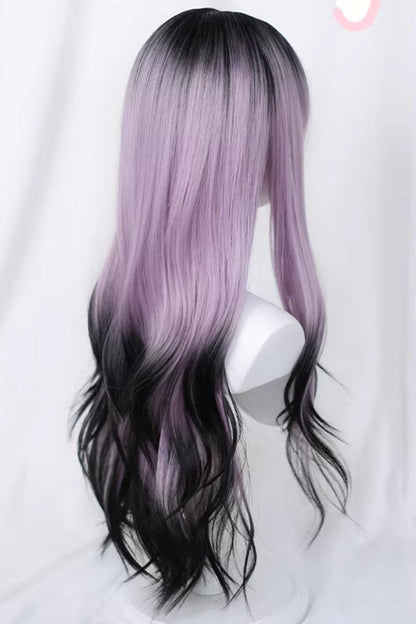 Lolita Wig - Black/purple Ombre Blunt Bangs, 2 Colors, Sweet Style - additional product view 4