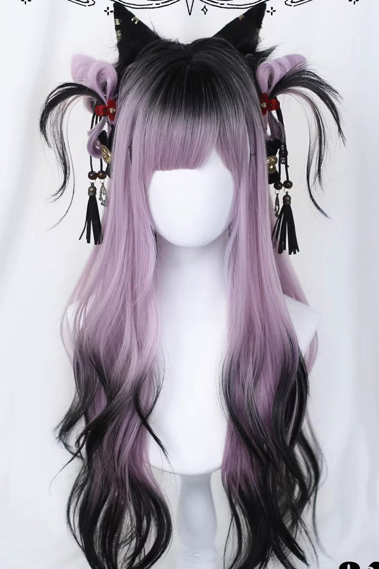 Lolita Wig - Black/purple Ombre Blunt Bangs, 2 Colors, Sweet Style - main product image